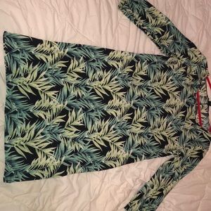 Black Body dress with green plant pattern